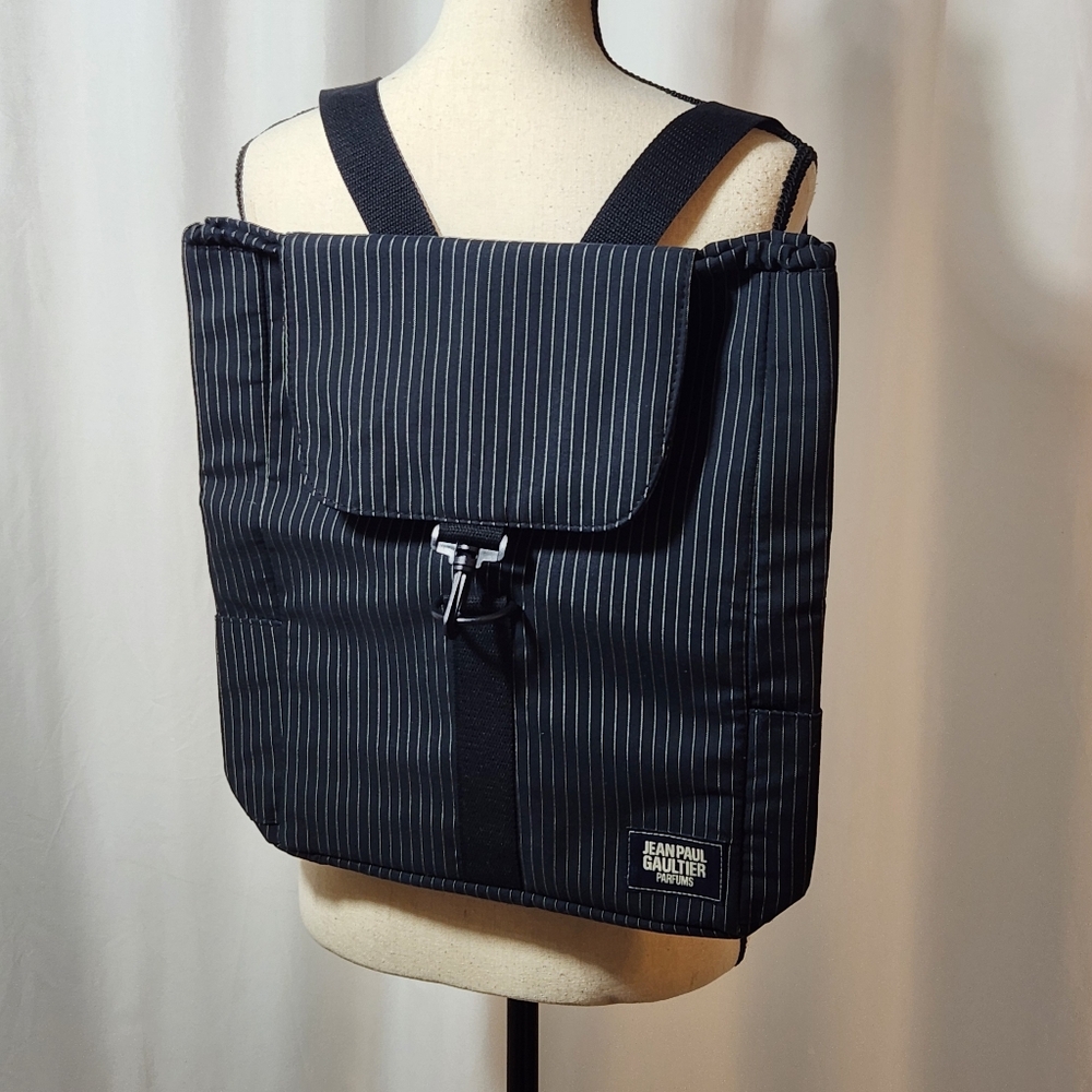 Jean Paul Gaultier Navy/Cream Pinstripe Men's Backpack